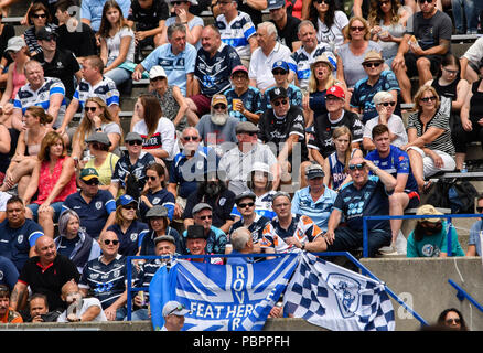 Lamport Stadium, Toronto, Ontario, Canada, 28 luglio 2018. di Toronto Wolfpack in attacco contro Featherstone Rovers durante il Toronto Wolfpack v Featherstone Rovers nel Betfred campionato. Credito: Touchlinepics/Alamy Live News Foto Stock