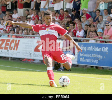 Heimstetten, Germania. 29 Luglio, 2018. Daniel DIDAVI (Stoccarda), .friendly VfB Stuttgart vs SE Eibar, Sportpark Heimstetten/Germania, luglio 29, 2018 come preparazione per la prossima stagione gioca il primo campionato di squadre di Germania e Spagna, Credito: Wolfgang Fehrmann/ZUMA filo/Alamy Live News Foto Stock