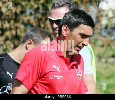 Heimstetten, Germania. 29 Luglio, 2018. Tayfun KORKUT (Stoccarda), .friendly VfB Stuttgart vs SE Eibar, Sportpark Heimstetten/Germania, luglio 29, 2018 come preparazione per la prossima stagione gioca il primo campionato di squadre di Germania e Spagna, Credito: Wolfgang Fehrmann/ZUMA filo/Alamy Live News Foto Stock