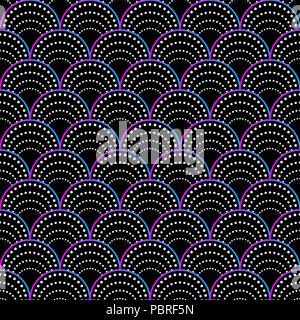 Mermaid pattern di coda, seamless pattern con cerchi, tradizionali orientali, ornamento di squame di pesce. Illustrazione Vettoriale Illustrazione Vettoriale