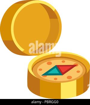 Vettore di Cartoon Golden Compass Illustrazione Vettoriale