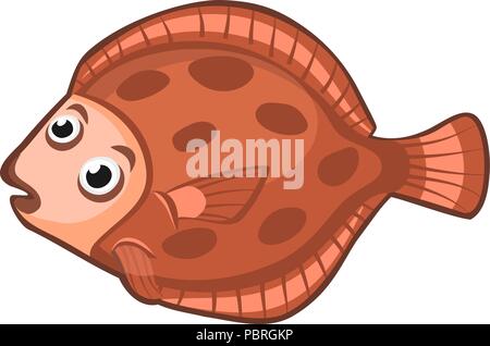 Vettore di Cartoon passera pianuzza Pesce Illustrazione Vettoriale