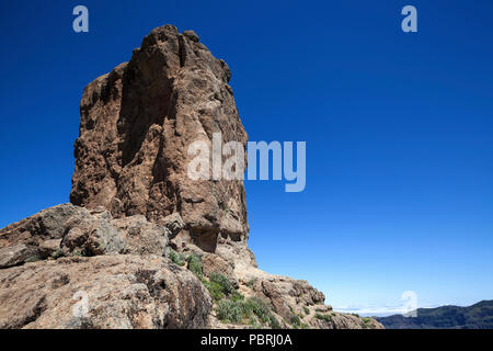 Roque Nublo, cult rock dell'antica canarini, Gran Canaria Isole Canarie Spagna Foto Stock