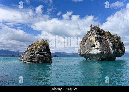 Capilla de Marmol, Cappella di marmo, grotta di marmo, Cuevas de Marmol, Lago General Carrera, Puerto Río tranquilo, Región de Aysén Foto Stock