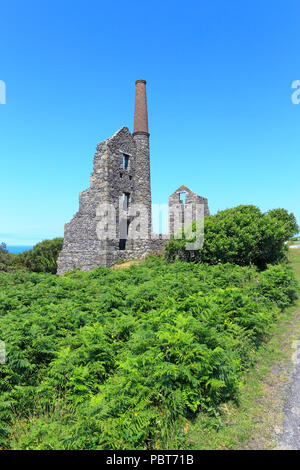 Resti di cura Galver miniera, Rosemergy vicino Zennor, Cornwall, Inghilterra, Regno Unito. Foto Stock