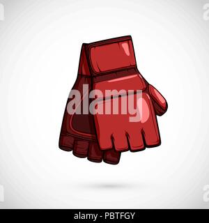 Paio di guanti MMA. Mix attrezzature per arti marziali. Illustrazione Vettoriale Illustrazione Vettoriale