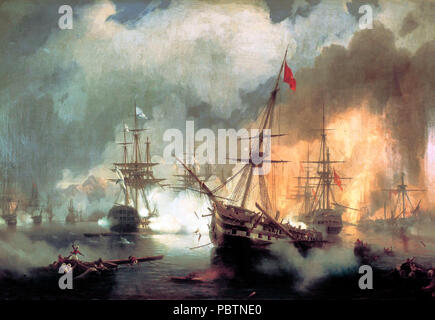 Battaglia di Navarino - Ivan Aivazovsky, 1846 Foto Stock