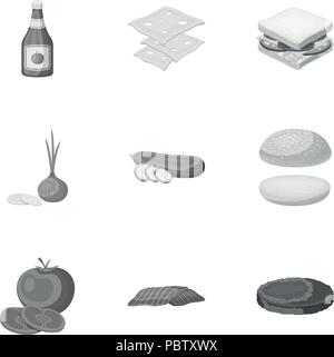 Bacon,bottiglia,pane,burger,bar,formaggio,pollo,raccolta,composizione,cottura,cetriolo,design,l'uovo,veloce,cibo,mezza,icona,immagine,l'ingrediente,isolato,elementi,ketchup,foglia di lattuga,,logo,carni,monocromatico, la senape,onion,pezzo,prodotto,ristorante,roll,salumi,panino,salsicce,codificati,condimento,impostare,segno,il simbolo,gusto,il pomodoro,vettore vegetale,,web vettori vettore , Illustrazione Vettoriale
