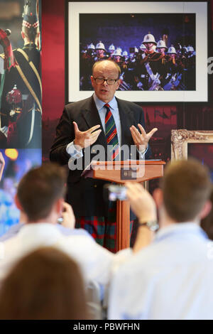 Edimburgo, Scozia. Regno Unito. Il 30 luglio 2018. Conferenza stampa Royal Edinburgh Tattoo militare prendendo in Galleria Reale al Castello di Edimburgo. Nella foto: brigadiere David Allfrey, Chief esclusivo e produttore di The Royal Edinburgh Military. Pak@ Mera/Alamy Live News. Foto Stock