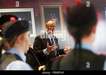 Edimburgo, Scozia. Regno Unito. Il 30 luglio 2018. Conferenza stampa Royal Edinburgh Tattoo militare prendendo in Galleria Reale al Castello di Edimburgo. Nella foto: brigadiere David Allfrey, Chief esclusivo e produttore di The Royal Edinburgh Military. Pak@ Mera/Alamy Live News. Foto Stock