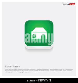 Home IconGreen pulsante Web - Free icona vettore Illustrazione Vettoriale