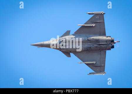 Fairford, Gloucestershire, Regno Unito - Luglio 14th, 2018: Dassault Rafale Visualizza a Fairford International Air Tattoo 2018 Foto Stock