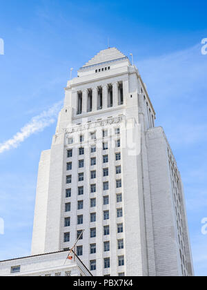 Los Angeles City Hall, California.L edificio è stato progettato da Giovanni Morbo di Parkinson, John C. Austin e fu completato nel 1928 Foto Stock