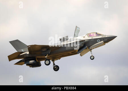 Fairford, Gloucestershire, Regno Unito - Luglio 14th, 2018: Un RAF Lockheed Martin F-35 Lightning II visualizza a Fairford International Air Tattoo Foto Stock