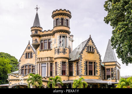 Stollmeyer il castello, St. Clair, Porto di Spagna, tra la Queen's Park Savannah e il fiume Maraval, Trinidad e Tobago Foto Stock