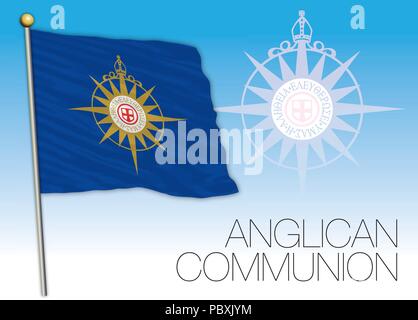 Chiesa anglicana di bandiera, illustrazione vettoriale Illustrazione Vettoriale
