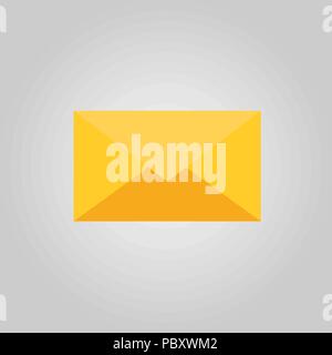Moderno e semplice piatto illustrazione vettoriale. Una lettera icona, una busta gialla, una mail. Immagine per il sito web, presentazione, applicazione di interfaccia. Illustrazione Vettoriale