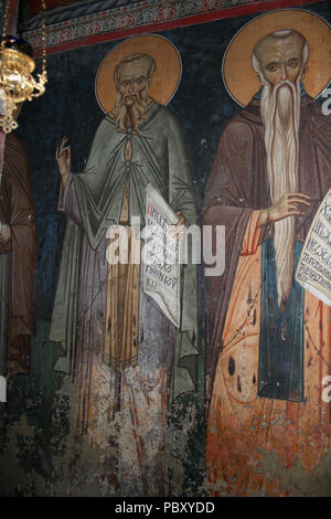 227 affreschi del Michele Arcangelo Chiesa di Lesnovo 0123 Foto Stock