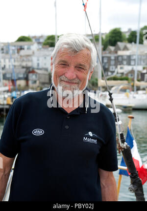 Jean-Luc Van Den Heede, skipper nel 2018 Golden Globe il lavoro il giro del mondo in barca a vela. Foto scattata in Falmouth, Regno Unito, nel giugno 2018. Foto Stock