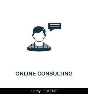 Consulenza on-line icona creativi. Elemento di semplice illustrazione. Consulenza on-line del concetto di design di simbolo da online marketing collezione. Per utilizzo in w Foto Stock