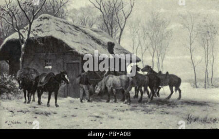 174 pittura olandese nel XIX secolo - Nakken - Pack-cavalli Foto Stock