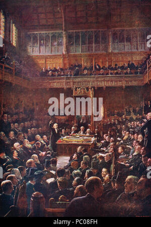 William Gladstone discorso, introducendo la seconda regola Home bill, House of Commons, 13 Febbraio 1893 Foto Stock