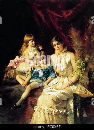 345 Konstantin Makovsky. Ritratto di famiglia. 1882 Foto Stock