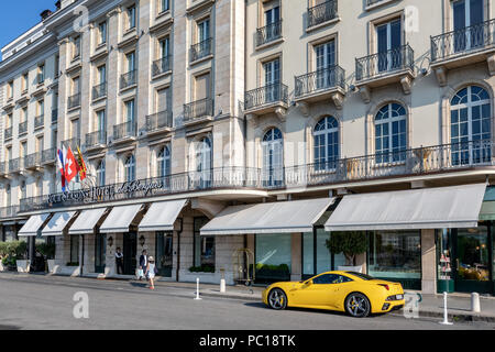 Four Seasons Hotel des Bergues Ginevra, Svizzera Foto Stock