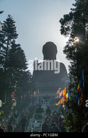 Buddha gigante/Monastero Po Lin a Hong Kong, l'Isola di Lantau Foto Stock