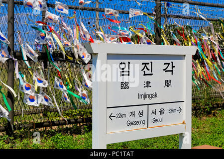 DMZ (Coreano Zona demilitarizzata), Imjingak, Corea del Sud Foto Stock