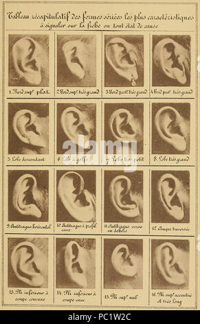 14 Bertillon - Identificazione anthropométrique (1893) 331 Foto Stock
