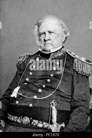 WINFIELD SCOTT (1786-1866) come terzo Comandante Generale dell'esercito degli Stati Uniti a West Point,New York, 10 giugno 1862 Foto Stock