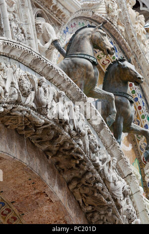 I Cavalli di San Marco, Piazza San Marco, Venezia Foto Stock
