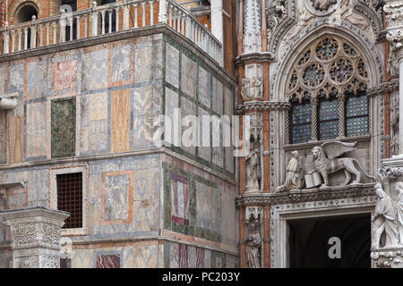 Dettaglio della Basilica di San Marco, Venezia Foto Stock