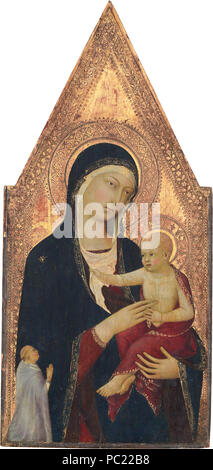 Lippo Memmi, Madonna con Bambino e donatore, Italiano, 1317/1347 attivo, probabilmente c. 1335, tempera su pannello, Andrew W. Mellon Collection 386 Madonna con Bambino e donatore A17324 Foto Stock