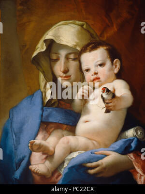 Giovanni Battista Tiepolo (italiano, 1696 - 1770 ), Madonna del cardellino, c. 1767/1770, olio su tela, dono del Brown Foundation Inc., Houston 386 Madonna del Cardellino G-002628 Foto Stock