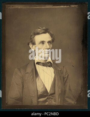 Abraham Lincoln, candidato presidenziale, testa e spalle ritratto, rivolta leggermente a destra Foto Stock