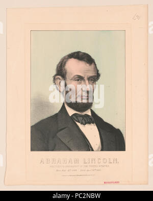 Abraham Lincoln, sedicesimo presidente degli Stati Uniti - nato Feby. Xii 1809, morì il 15 aprile 1865 Foto Stock
