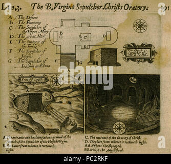 488 PIANO, esterno e vista interna della chiesa del sepolcro di Santa Maria in Gerusalemme - Sandys George - 1615 Foto Stock