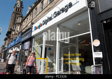 Esterno del nuovo Google Digital Garage in Edinburgh, offre aiuto personale e formazione di tutti gli aspetti di Google di servizi. La Scozia, Regno Unito Foto Stock