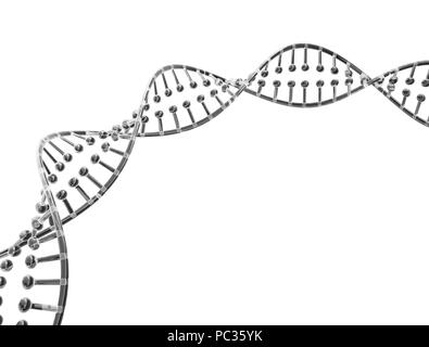 Dna modello di vetro isolato su sfondo bianco Foto Stock