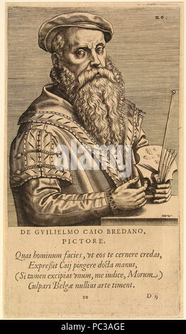 497 Ritratto di Willem Key da Johannes Wierix museo Boijmans Van Beuningen BdH 14961 (PK) Foto Stock