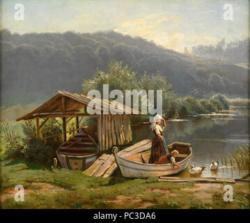 Adolf Lins Sommerliche Seenlandschaft 1885. Foto Stock