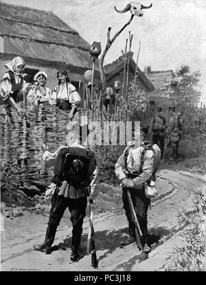 527 Romania - Isolare un villaggio i cui abitanti credono che i medici il veleno a coloro che sono sospettati di colera Foto Stock