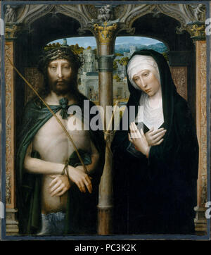 Adriaen Isenbrant-Christ coronato di spine (Ecce Homo), e il lutto vergine. Foto Stock