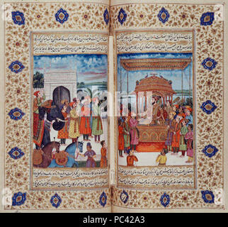 554 Shah Jahan sul trono di Pavone a Delhi rappresentanze di ricezione Foto Stock