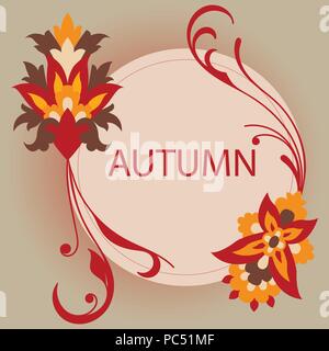 In autunno il design del titolo Illustrazione Vettoriale