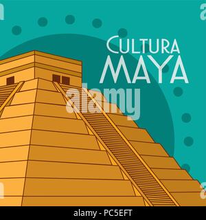 Cultura Maya cartolina Illustrazione Vettoriale