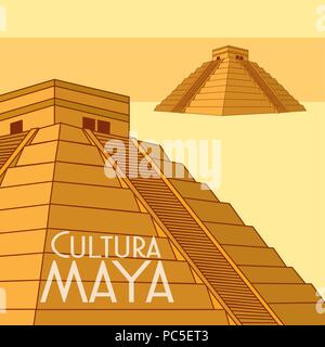 Cultura Maya cartolina Illustrazione Vettoriale