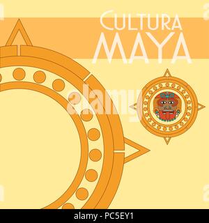 Cultura Maya cartolina Illustrazione Vettoriale